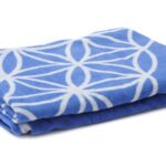 Baumwolldecke Blume des Lebens - blau