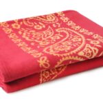 Baumwolldecke Paisley - bordeaux/orange