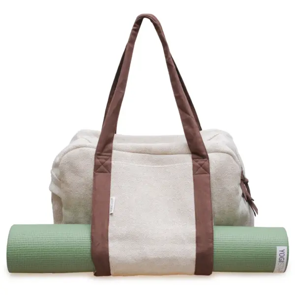 yogatasche yogibag® | aus jute | nature creme/taupe grey