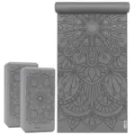 yogamatten set lotus mandala | yogamatte + 2 yogablöcke)