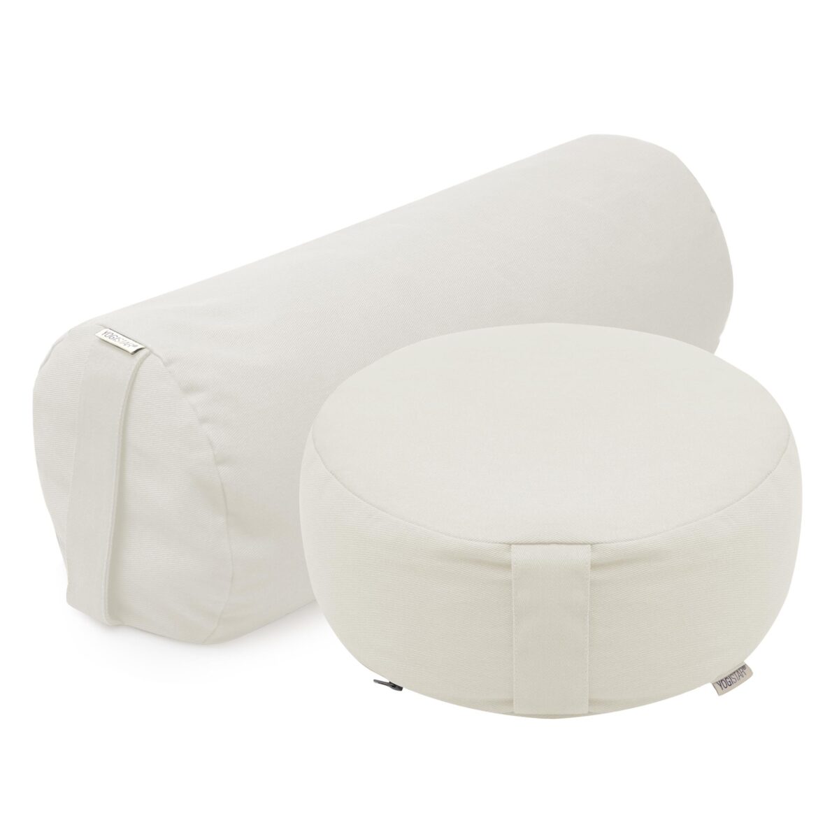 yogaset_ananda_ivory_web2500.jpg Yoga-Set Ananda (Meditationskissen Dhyana + Yoga-Bolster Samtosha) – Bild 1