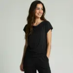 yoga shirt flowing batwing "ala" | black