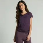 yoga shirt flowing batwing "ala" – elderberry