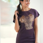 Yoga T-Shirt BATWING „ELEPHANT“ | BERRY/COPPER
