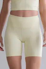 biker shorts rippenmuster, pastellgelb