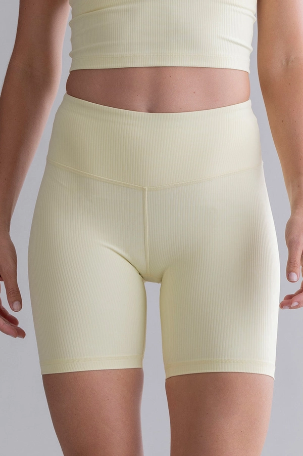biker shorts rippenmuster, pastellgelb