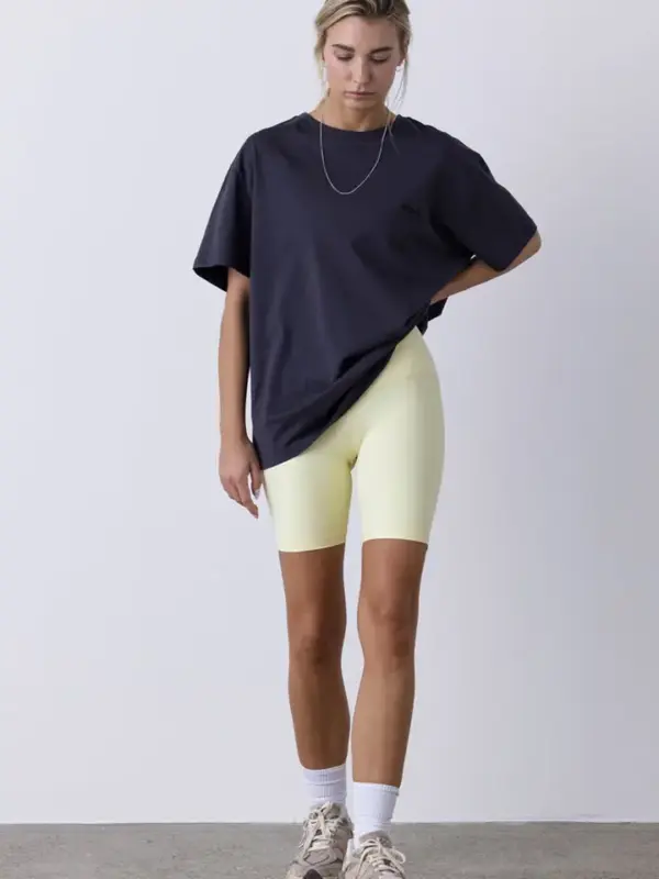 biker shorts rippenmuster, pastellgelb