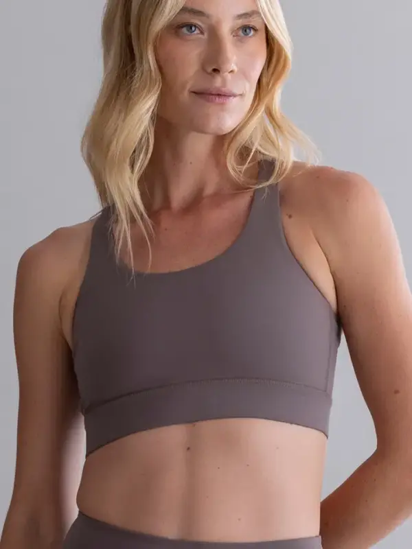 criss cross bh aus baumwollmischgewebe in taupe