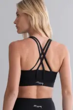 criss cross bh aus baumwollmischgewebe, schwarz