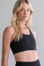 criss cross bh aus baumwollmischgewebe, schwarz