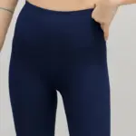 highwaist biker jeans mit rippstrick, blau