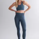 leggings mit hohem bund, türkis