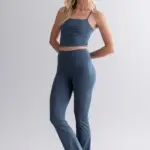 leggings mit hohem bund und ausgestelltem bein,türkis