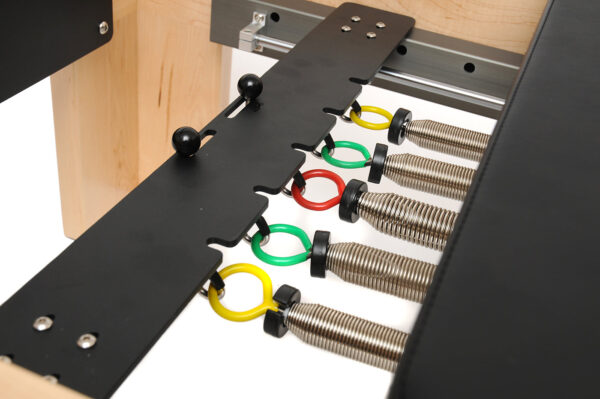 pilates reformer ahorn "therapeutic leg" (inkl. sitting box und jump board) schwarz