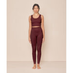 soft rib seamless legging burgundy