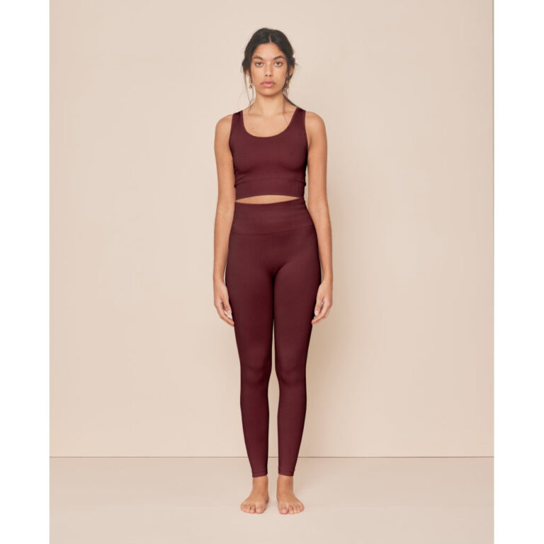 soft rib seamless legging burgundy