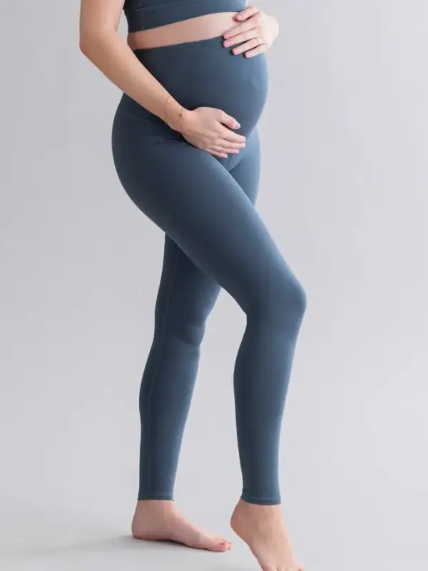 umstandsleggings aus baumwollmischgewebe, türkis