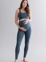 umstandsleggings aus baumwollmischgewebe, türkis