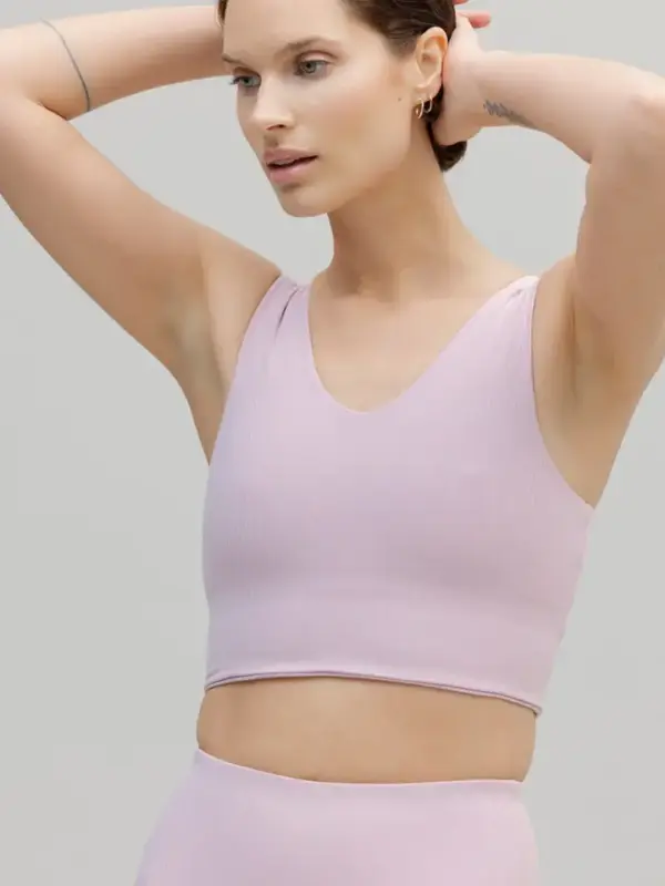 bustier ribbed dawn pink