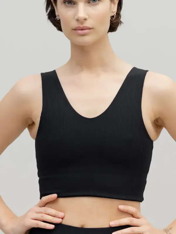 geripptes bustier, schwarz