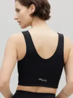 geripptes bustier, schwarz
