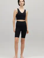 geripptes bustier, schwarz