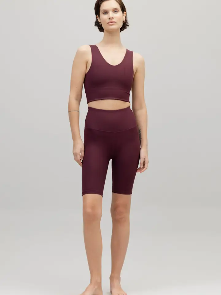 high waist biker ribbed wine high waist biker ribbed wine